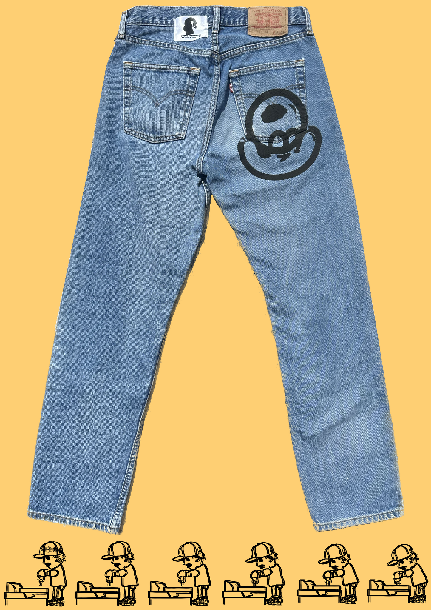Vandalised Steve French Jeans